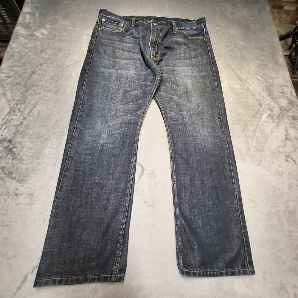 Levis 513 Jeans Mens 38x28 Blue Slim‎ Straight Stretch Denim Pants Medium Wash